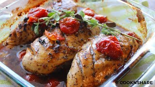 This Balsamic Tomato Baked Chicken Recipe Is Perfect For Your Next Dinner [upl. by Llerreg591]