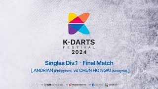 2024 KDARTS FESTIVAL Singles Div 1 Final Match ANDRIAN vs CHUN HO NGAI [upl. by Aryhs]