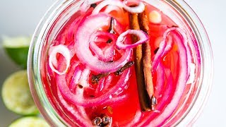 Quick Easy Pickled Red Onions Recipe [upl. by Cattan]