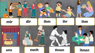 Die Personalpronomen im Dativ Deutsch lernenA1A2German Personal Pronouns in Dative with examples [upl. by Ocnarf]