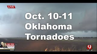 October 1011 2021  Oklahoma severe weather tornadoes from KWTV News 9 [upl. by Chobot]