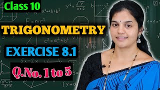 Exercise 81  QNo 1 to 5  Trigonometry  Class 10 Mathematics Trigonometry CBSE NCERT New [upl. by Roobbie859]