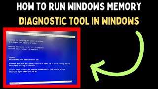 How to Run Windows Memory Diagnostics Tool in Windows 11 [upl. by Frank]