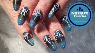 Nailart  Verlauf mit Schwammtechnik und Ornamenten [upl. by Bellina]