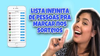 LISTA INFINITA DE PESSOAS PRA MARCAR EM SORTEIOS [upl. by Ferneau]