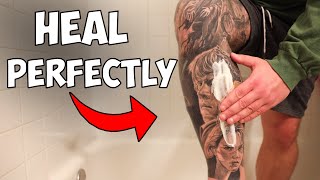 How To Perfectly Heal A NEW Leg Tattoo Fresh to Fully Healed [upl. by Denman]