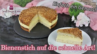 Leckeren Bienenstich auf die schnelle Art😋👌 Schnelles amp Einfaches BienenstichRezept [upl. by Anyek]