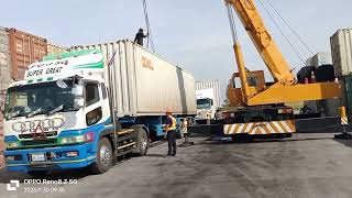 Activities of trucks entering the dry dock construction site container construction site [upl. by Bille]