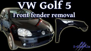 VW Golf 5 front fender removal  Tutorial [upl. by Brownson705]