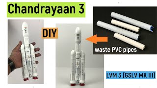 How to make Chandrayaan 3 rocket LVM 3 out of waste materials  GSLV MK 3  Diyas funplay  DIYISRO [upl. by Auqenes]