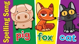 The Spelling Song  Learn to Spell 3 Letter Words  Kindergarten Preschool amp ESL  Fun Kids English [upl. by Giza]