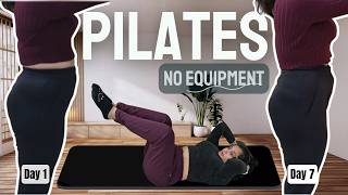 I Tried Pilates With No Equipments for a Week  My Honest Results [upl. by Einimod]