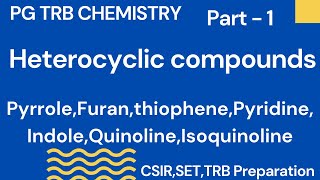 Heterocyclic compounds Part 1  Pyrrole Thiophene FuranTRBCSIRSET Chemistry in Tamil [upl. by Ardnuyek187]