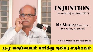 civiljudgeexam2023  Interim Injunction Civil class by MrMurugan Sub Judge at Nagercoil [upl. by Mireille]