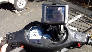 Taotao ATM150A Evo scooter  Garmin Nuvi 205 GPS amp Opteka solar battery installation part C5 [upl. by Idleman]