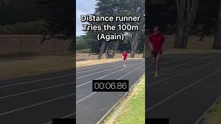 Distance Runner attempts the 100m crosscountryrunning trackandfield shorts sprint [upl. by Cromwell]