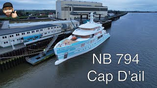 4K  New Yacht NB794 Nobiskrug quotCap dAilquot at Lürssen shipyard [upl. by Nigel]