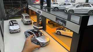 Mega MercedesBenz Car Collection 118 Scale  Mercedes Dealership Diorama  Diecast Model Cars [upl. by Intruok701]