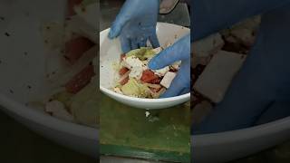 Watermelon saladfeta cheese saladservingshortsmusic [upl. by Odraude]