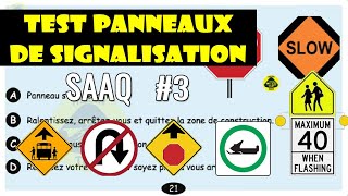 Examen théorique SAAQ Test panneaux de signalisation routière 3  Code de la Sécurité routière 2024 [upl. by Pomfret688]