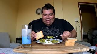 Tasty 🙂 Delicious Greek Dinner 🍲Peas Mizithra and Beer ASMR MUKBANG ENJOY Talking 😊 [upl. by Parrnell]