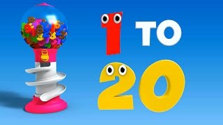 Learn to Count to 20 with with Gumball Machine  Numbers Songs for Children [upl. by Eiramanel]