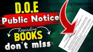 ☺️DOE Public Notices Regarding 📚 Books library se book milegi 🔥 story comics secondary etc [upl. by Burch]