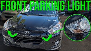 How to Replace Front Parking Light Bulb  Hyundai Tucson 20102015 [upl. by Dana]