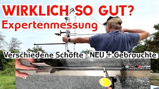 Experten Schaftmessung Verschiedene Carbonschäfte NEU und beschossen Bogensport Extrem Archery 🏅🔝 [upl. by Antonino445]