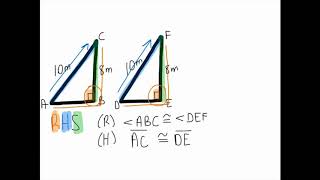 Congruence of Triangles  Right Angle Hypotenuse Side RHS [upl. by Odin85]