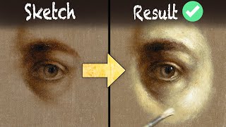 How to Paint a Rembrandt Eye from Sketch to Completion 12  Demonstration by Jannik Hösel [upl. by Rhodes537]