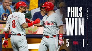 Phillies vs Brewers Game Highlights 91724  MLB Highlights [upl. by Lavotsirc]