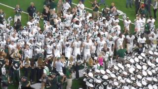 2016 Michigan State wins at Notre Dame sings MSU fight song to Fans [upl. by Oguh958]