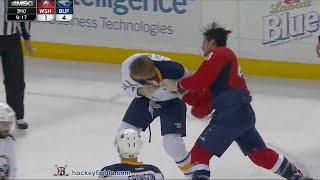 Tom Wilson vs Marcus Foligno Jan 16 2016 [upl. by Eehtomit]