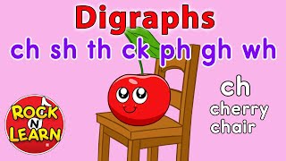 Digraphs  ch sh th ck ph gh wh  Rock N Learn Phonics Songs [upl. by Gusta]