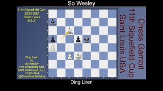 Ding Liren vs So Wesley 11th Sinquefield Cup 20243 3 [upl. by Greenstein983]