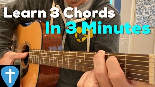 Learn First 3 Chords on Guitar in 3 Minutes  Beginner Lesson  Matt McCoy [upl. by Darryl]