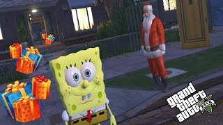 ESPECIAL DE NATAL ft Papai Noel  Bob Esponja no GTA V MODS [upl. by Glogau]