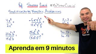 SIMPLIFICAÇÃO DE FRAÇÕES ALGÉBRICAS  EM 9 MINUTOS [upl. by Araldo]