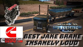 ATS  Best Insanely Loud Jake Brake Ever  Cummins N14 Celect Plus Awesome Sound  Freightliner FLA [upl. by Aciretnahs]