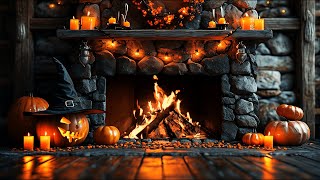 4K Crackling Fireplace in a Spooky Halloween Ambience  Relax DeStress and Fall Asleep 12 Hours [upl. by Gnud]