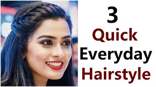 3 quick everyday hairstyle  easy hairstyle for girls  new hairstyle [upl. by Matthew266]