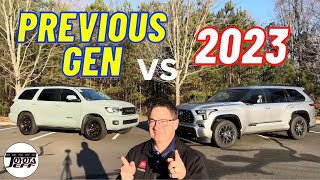 Battle 2023 Toyota Sequoia vs Previous Generation [upl. by Malynda]