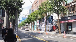 4K Garosugil Road Gangnam Sinsadong  Walking Around Seoul Korea 가로수길 並木道 [upl. by Naaitsirhc]