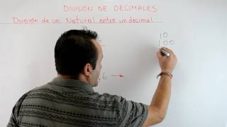 DIVISIÓN DE NÚMEROS DECIMALES  Clases de Matemáticas [upl. by Ynaffyt]