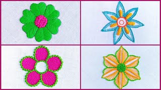 Amazing All over Flower Hand Embroidery Designs  4 FourAll over Flower Design Stitches Tutorial [upl. by Evangeline]