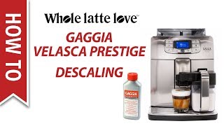 How to Descale a Gaggia Velasca Prestige Espresso Machine [upl. by Itsym]