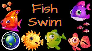 Wonder World Sensory  FISH SWIM vibrant adorable fish dance through the ocean to upbeat song [upl. by Onibas]