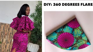 HOW TO CUT AND SEW A 360 DEGREES PEPLUM FLARE SLEEVES [upl. by Menon27]