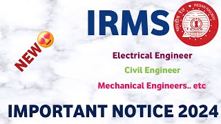 IRMS Officially Update 2024  IRMS Job Vacancy 2024  IRMS Recruitment Through UPSC ESE 2025 😍 [upl. by Treb]